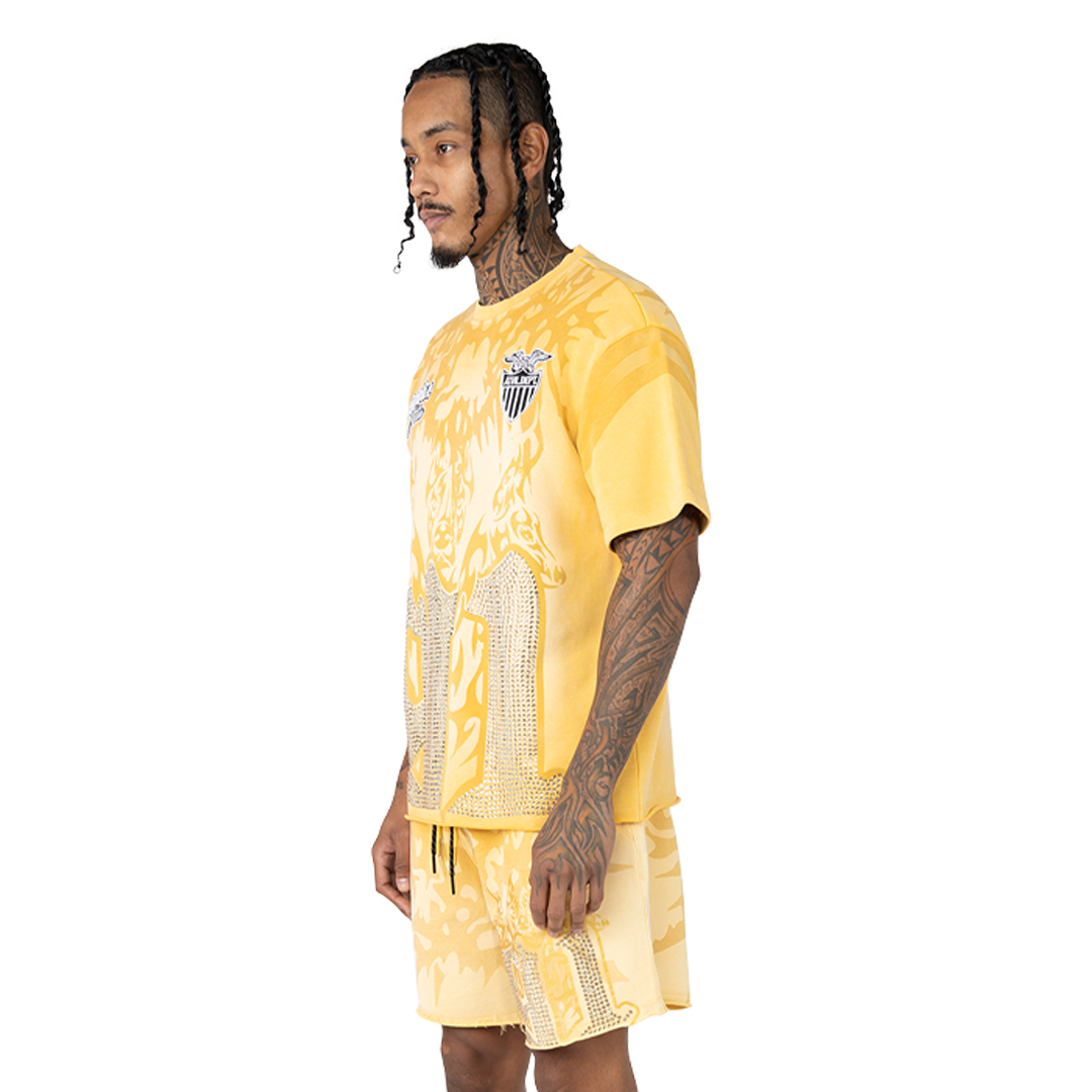 SMOKE RISE ATHLETIC DEPARTMEN OCHRE MEN SHORT SET