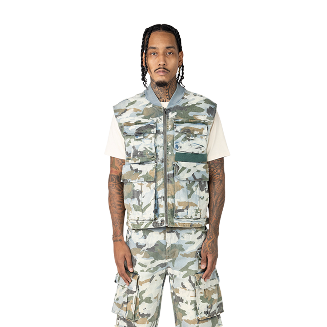 SMOKE RISE CARGO CAMO VEST MULTI COLORS