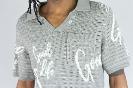 REBEL MINDS GOOD LIFE CROCHET POLO SHORT SET