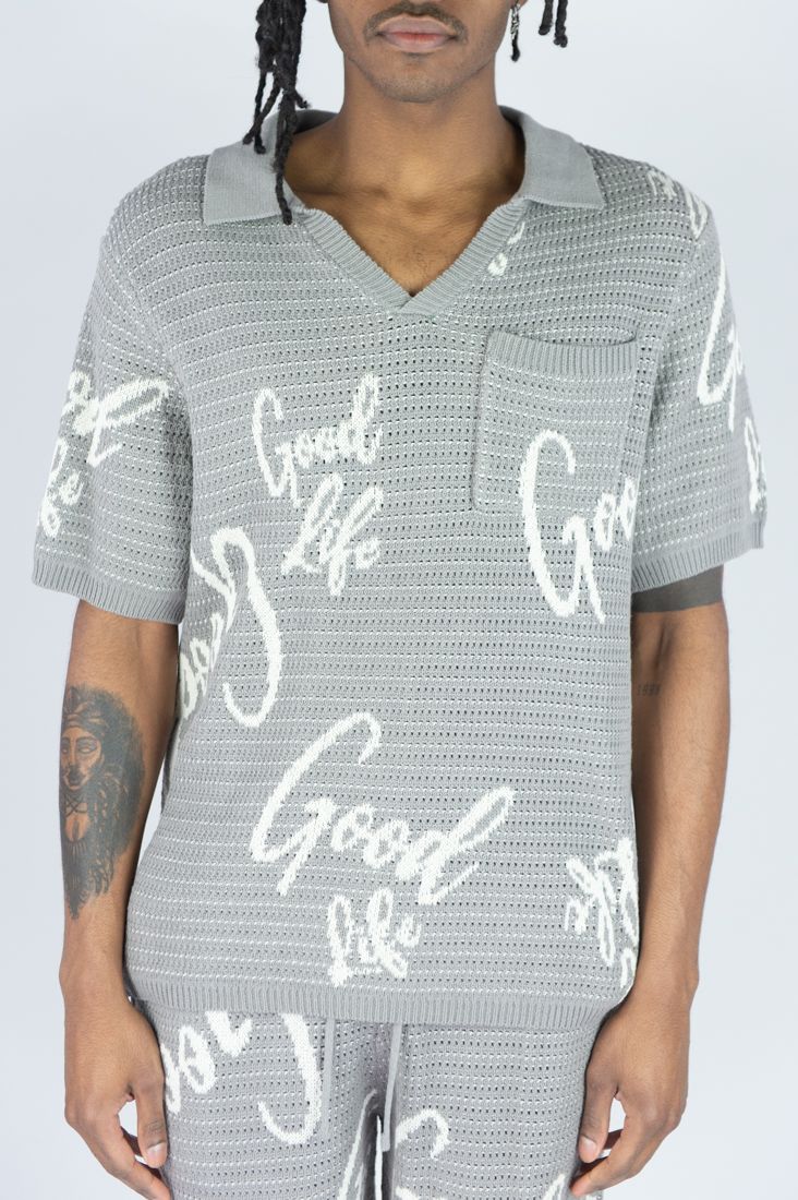 REBEL MINDS GOOD LIFE CROCHET POLO SHORT SET