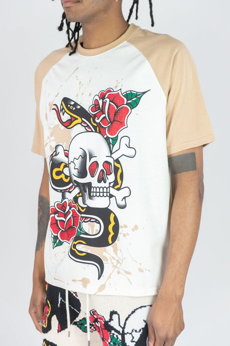 REBEL MINDS SERPENT SKULL SWEATER SHORT SET