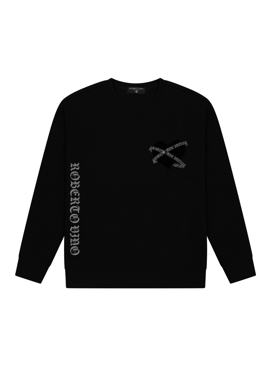 Roberto Vino Milano Heart Sweatshirt Black