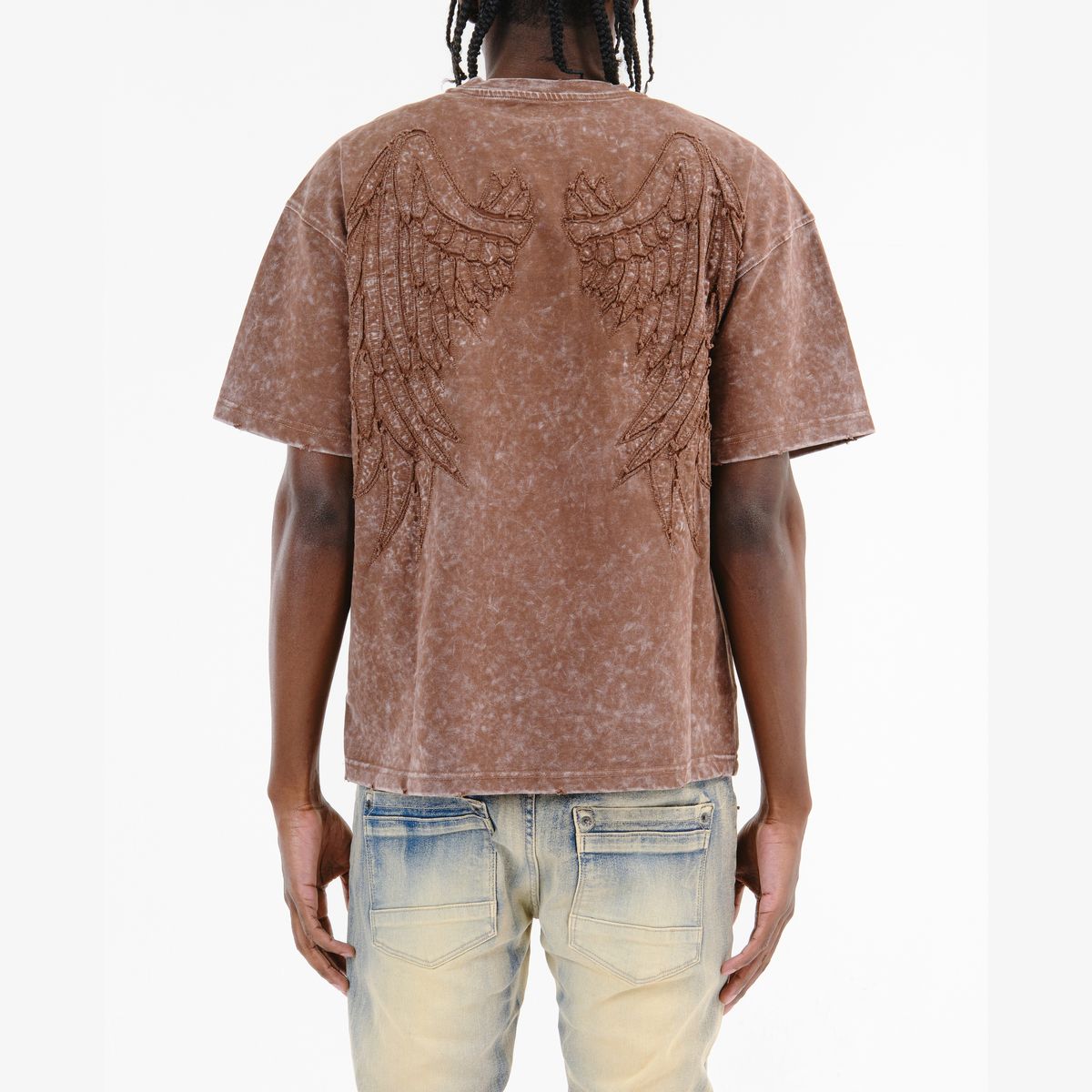 COPPER RIVET ACID WASH FEARLESS T-SHIRT MULTI COLORS