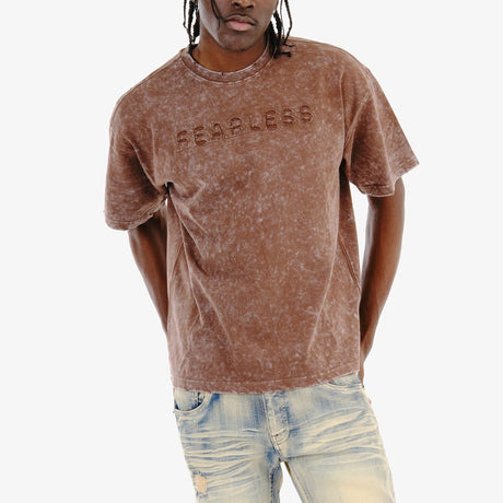 COPPER RIVET ACID WASH FEARLESS T-SHIRT MULTI COLORS