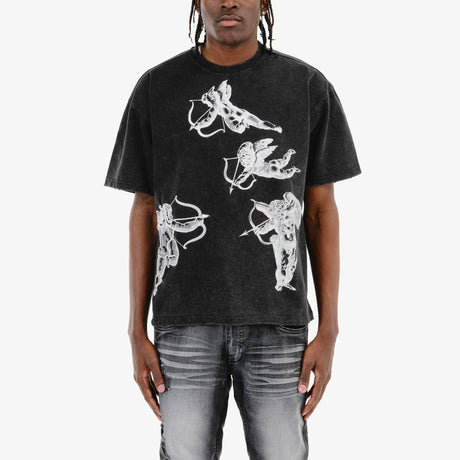 COPPER RIVET ACID WASH CUPID T-SHIRT MULTI COLORS