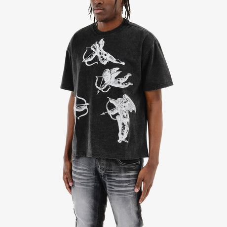 COPPER RIVET ACID WASH CUPID T-SHIRT MULTI COLORS