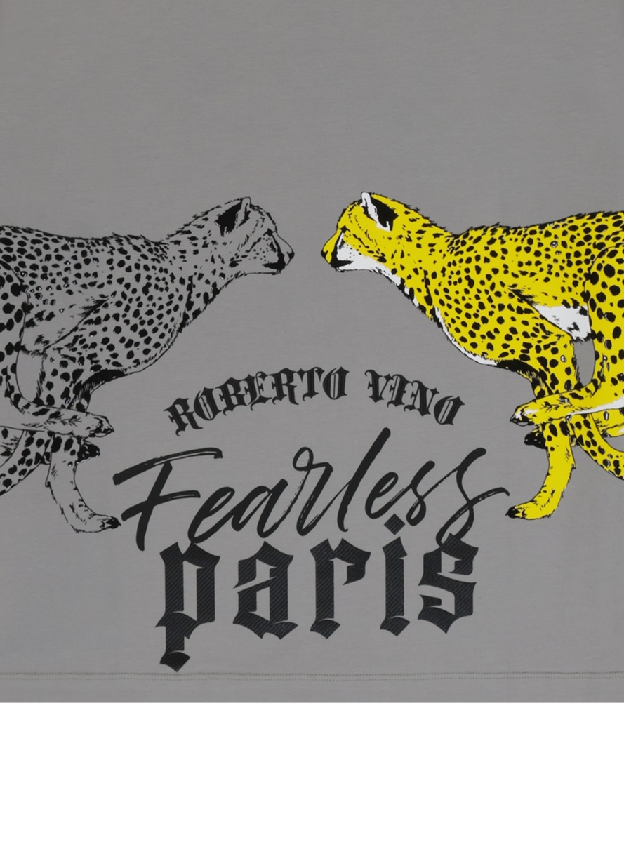 ROBERTO VINO MILANO DOUBLE CHEETAH T-SHIRT MULTI COLORS