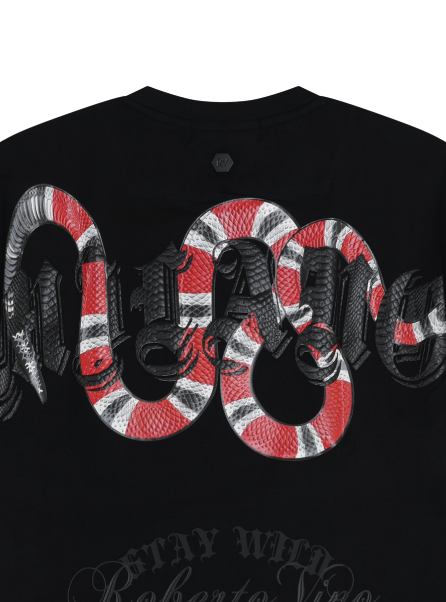 ROBERTO VINO MILANO WILD SNAKE T-SHIRT MULTI COLORS