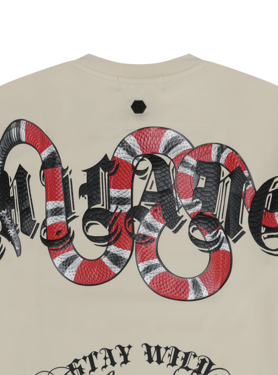 ROBERTO VINO MILANO WILD SNAKE T-SHIRT MULTI COLORS