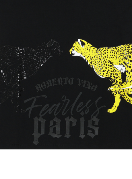 ROBERTO VINO MILANO DOUBLE CHEETAH T-SHIRT MULTI COLORS