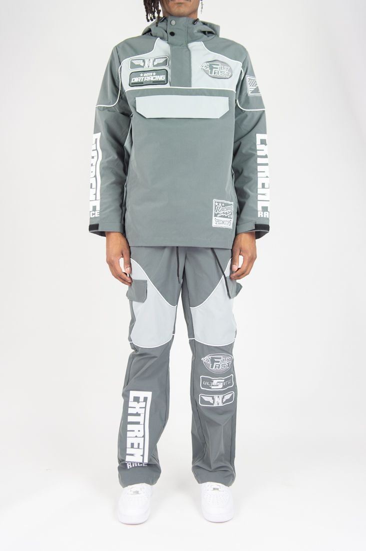 Rebel Minds Racing Anorak Nylon Hoodie Multi Colors