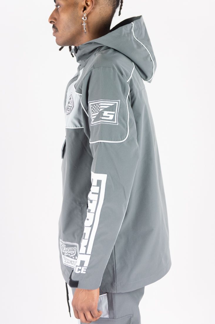 Rebel Minds Racing Anorak Nylon Hoodie Multi Colors