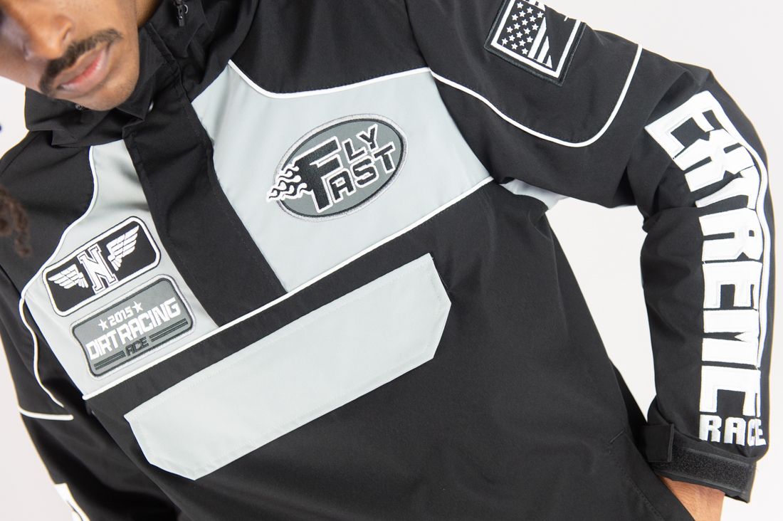 Rebel Minds Racing Anorak Nylon Hoodie Multi Colors