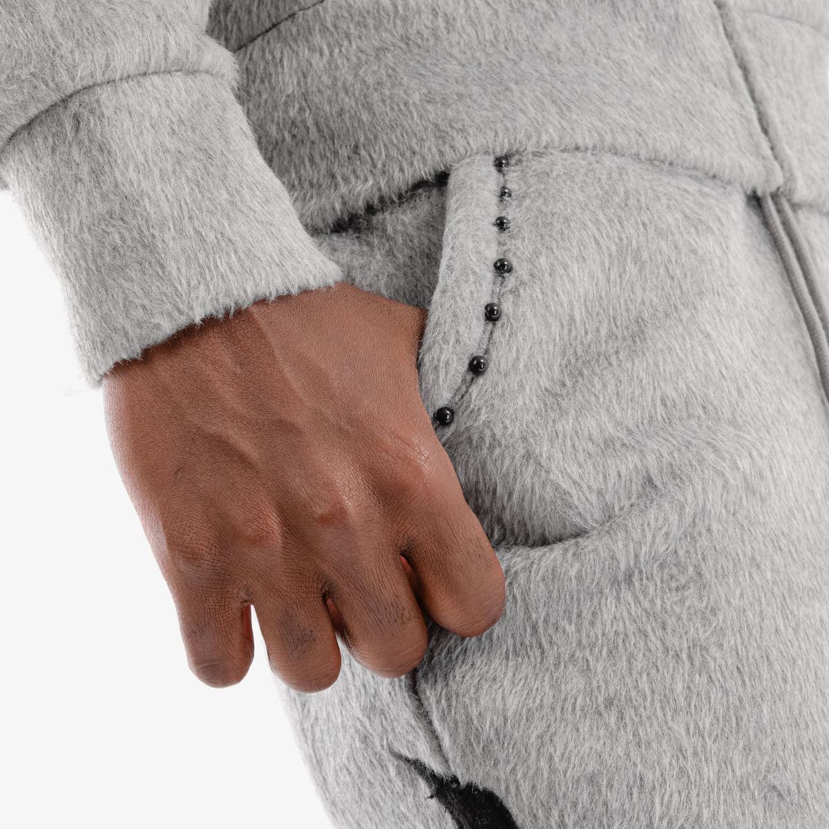 COPPER RIVET MOHAIR EMBROIDERY STACKED SWEATPANTS MULTI COLORS