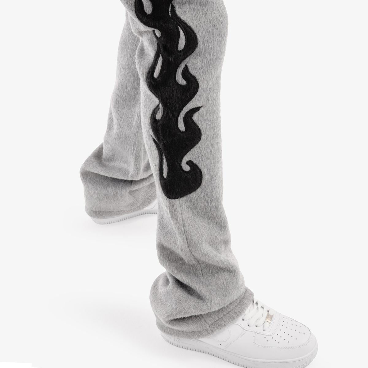 COPPER RIVET MOHAIR EMBROIDERY STACKED SWEATPANTS MULTI COLORS