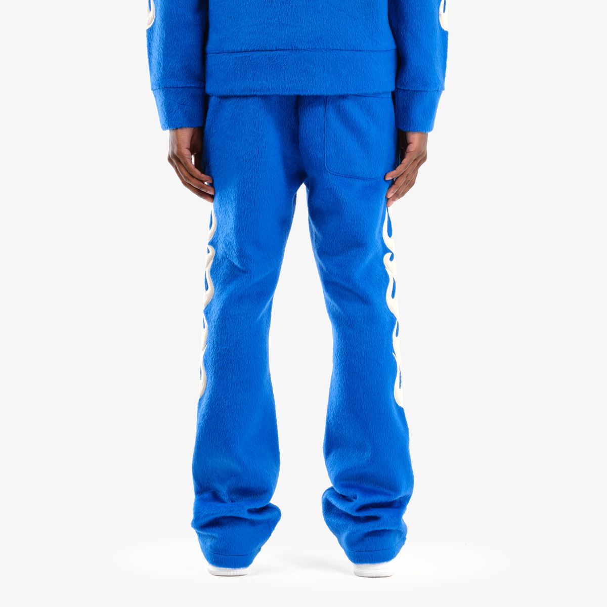 COPPER RIVET MOHAIR EMBROIDERY STACKED SWEATPANTS MULTI COLORS