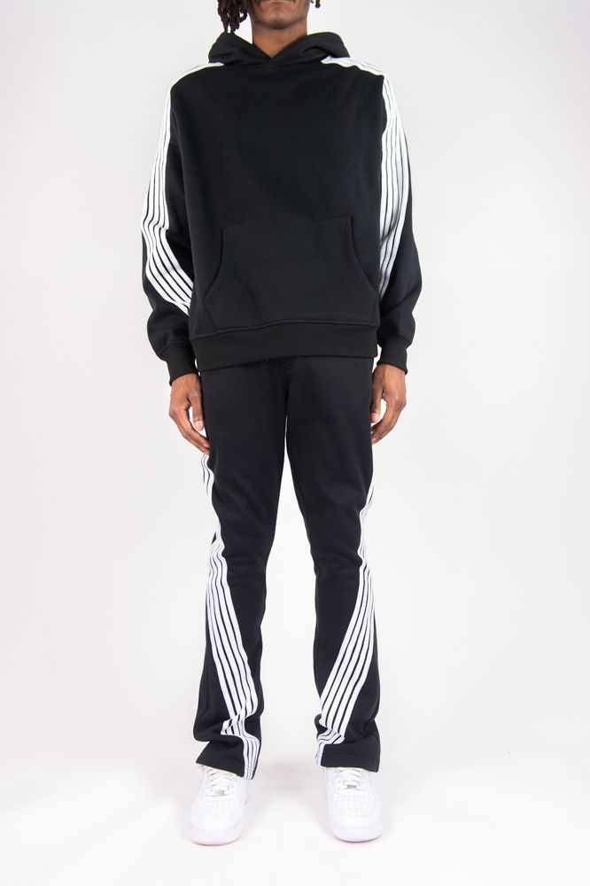 Rebel Minds Fleece Five Bent Stripes Jogger Set