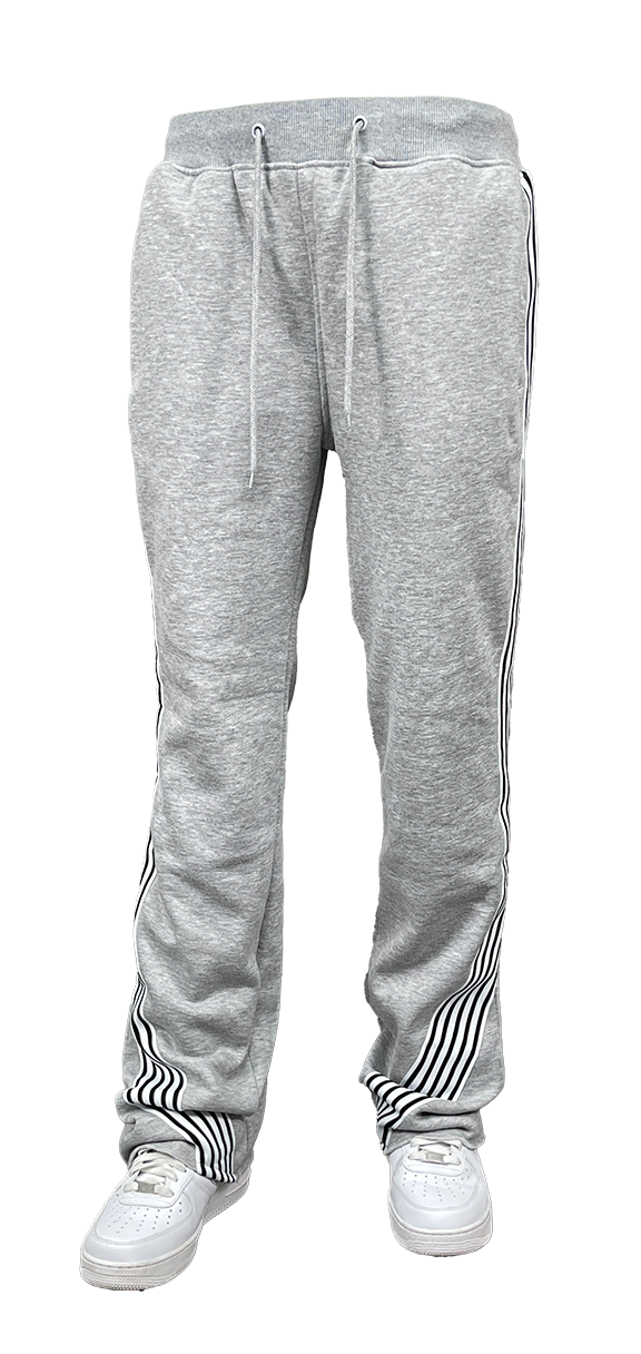 Blind Trust Stripe Stacked Sweatpants Grey