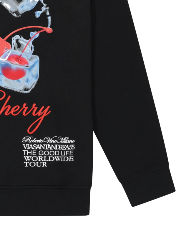 Roberto Vino Milano Fresh Cherry Zip Up Hoodie Black