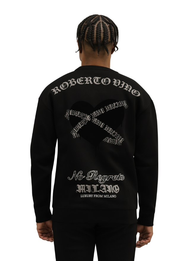 Roberto Vino Milano Heart Sweatshirt Black