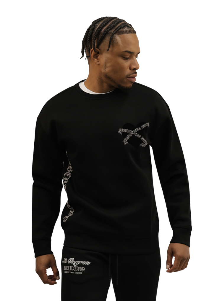 Roberto Vino Milano Heart Sweatshirt Black