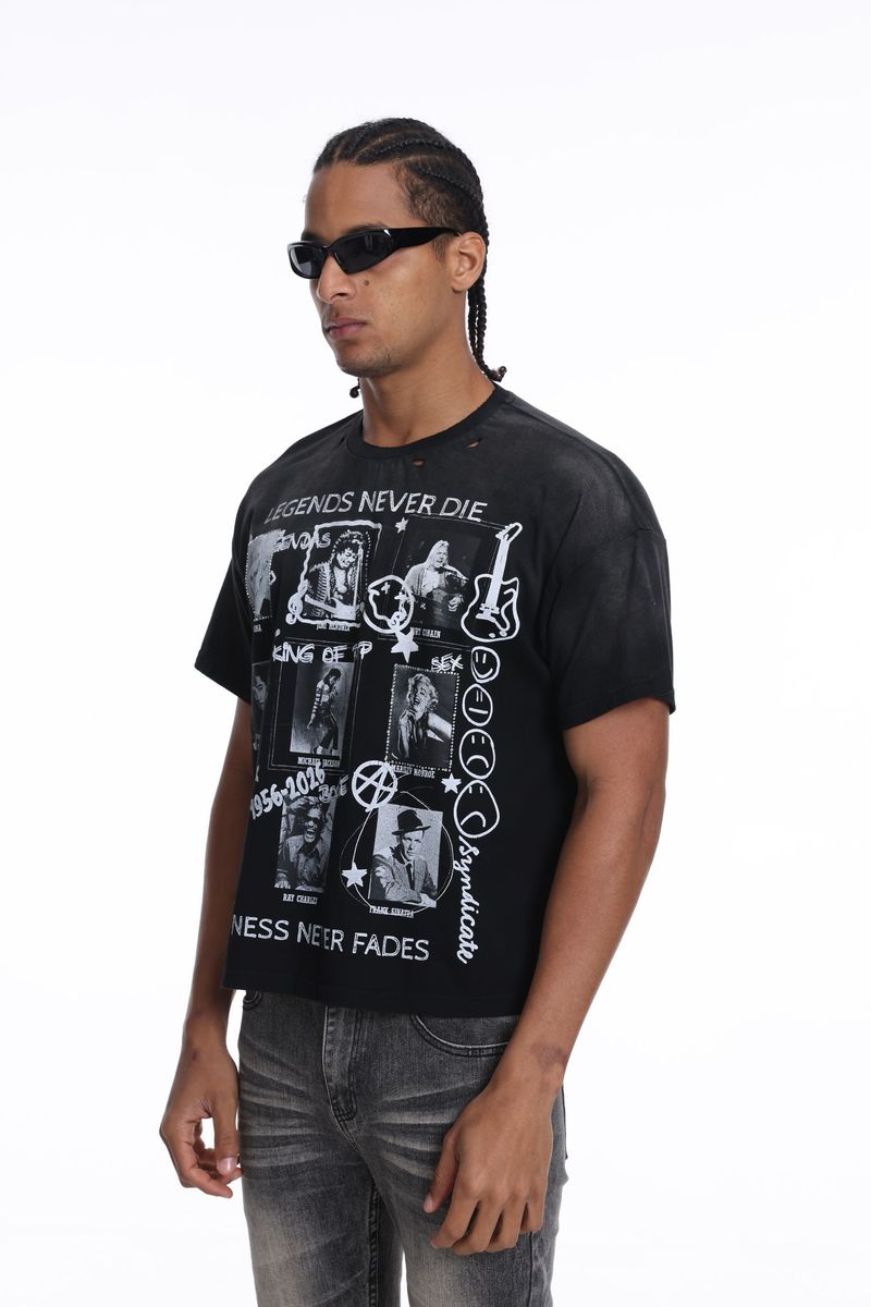 Syndicate Legend Never Die Cropped T-Shirt Multi Colors