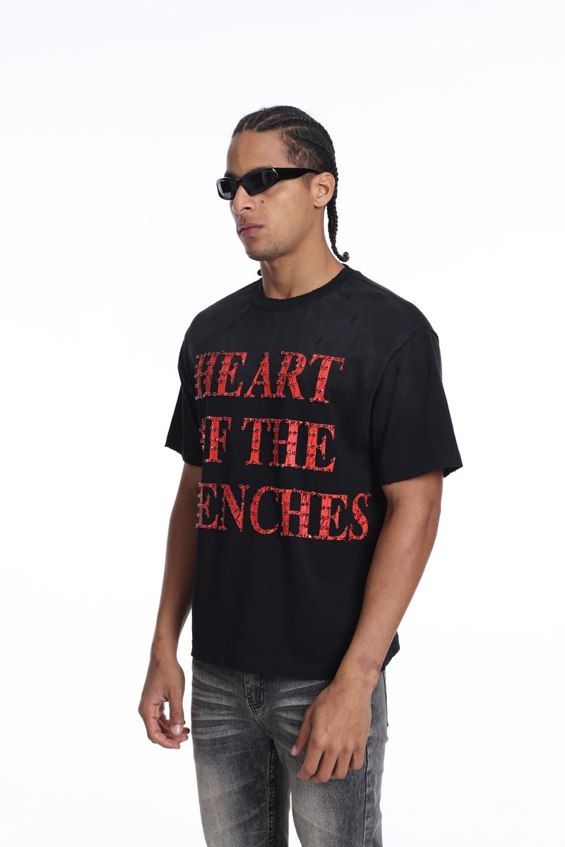 Syndicate Heart Of Trenches Crystals T-Shirt Black