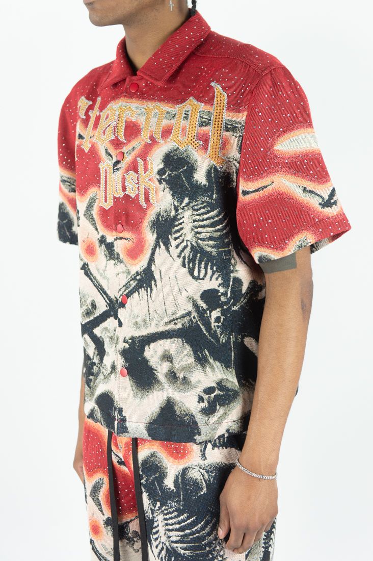 Rebel Minds Eternal Dusk Rhinestone Tapestry Short Set Multi Colors