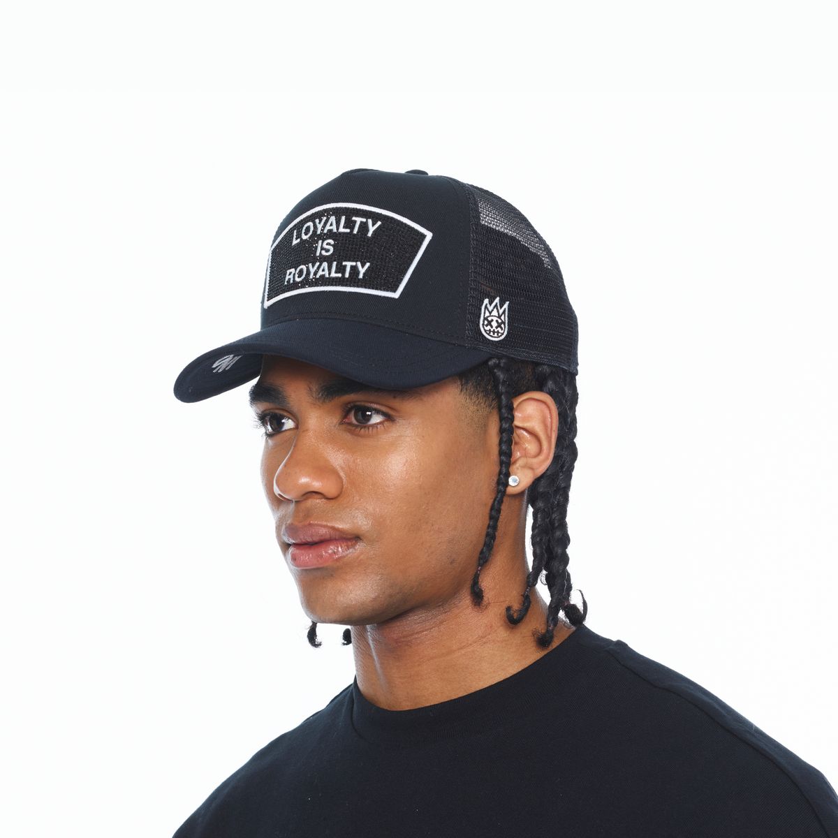 Cult Of Individuality Mesh Back Loyalty is Royalty Trucker Hat Black