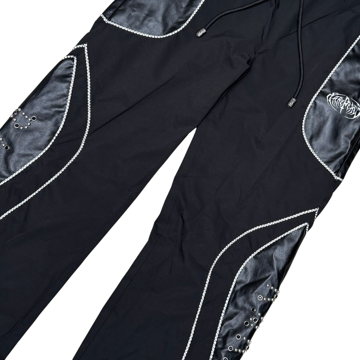 Rare Peace Nylon Jogger with PU Leather Studs Multi Colors