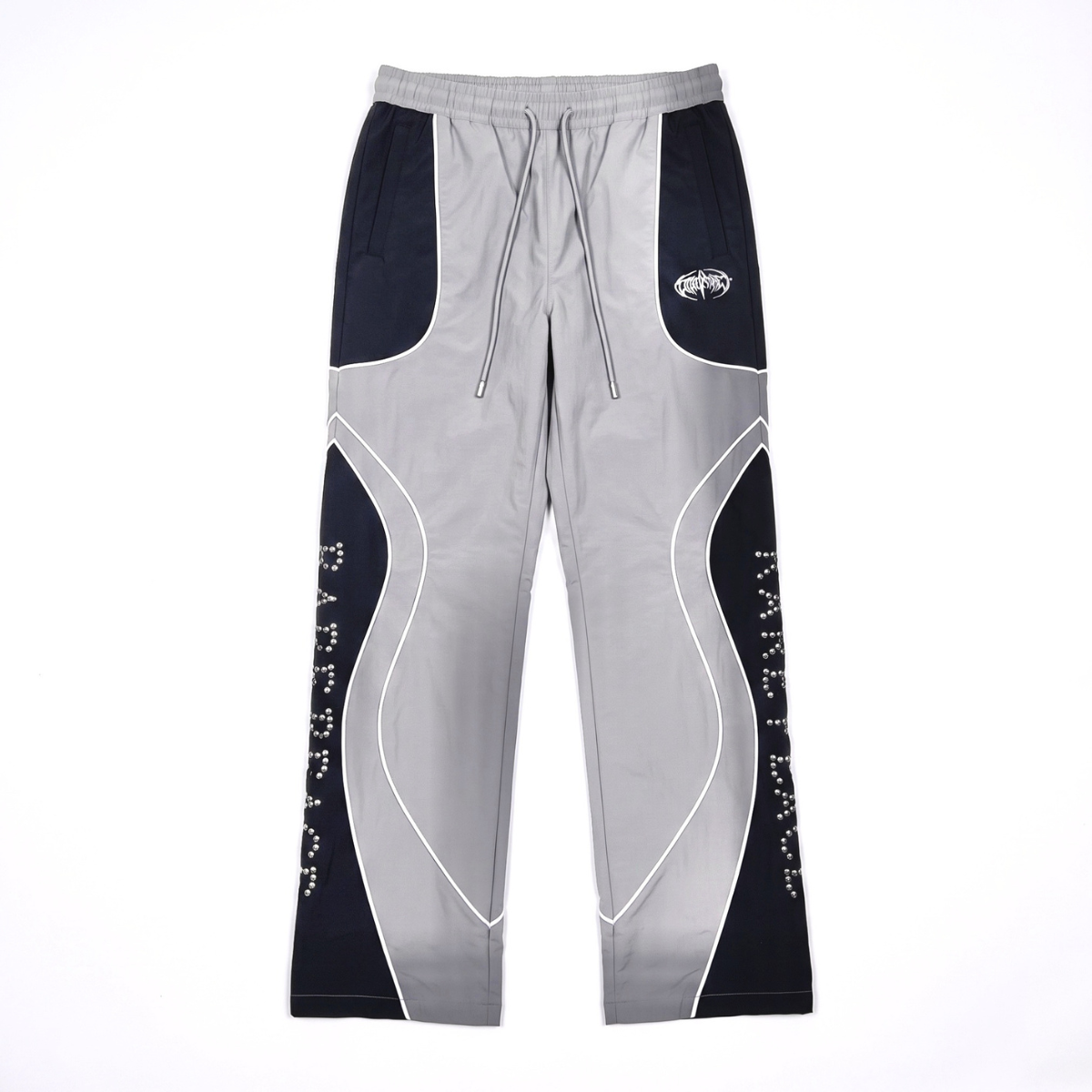 Rare Peace Nylon Jogger with PU Leather Studs Multi Colors