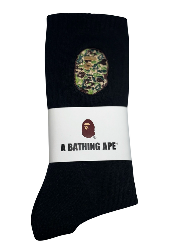 BAPE Black And Green Camo Sock