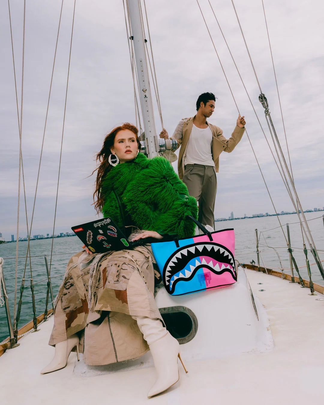 SprayGround Shark Central Cotton Candy Tote