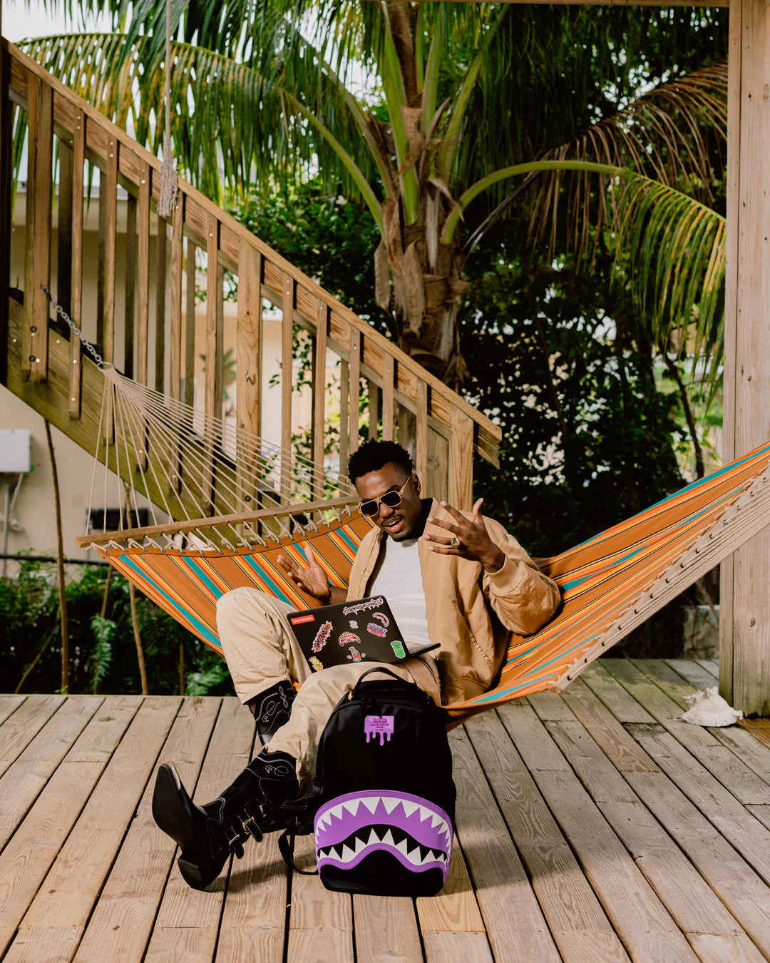 SprayGround Shark Central Light Purple Dlxs Backpack
