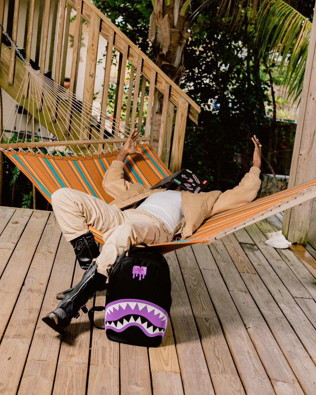 SprayGround Shark Central Light Purple Dlxs Backpack