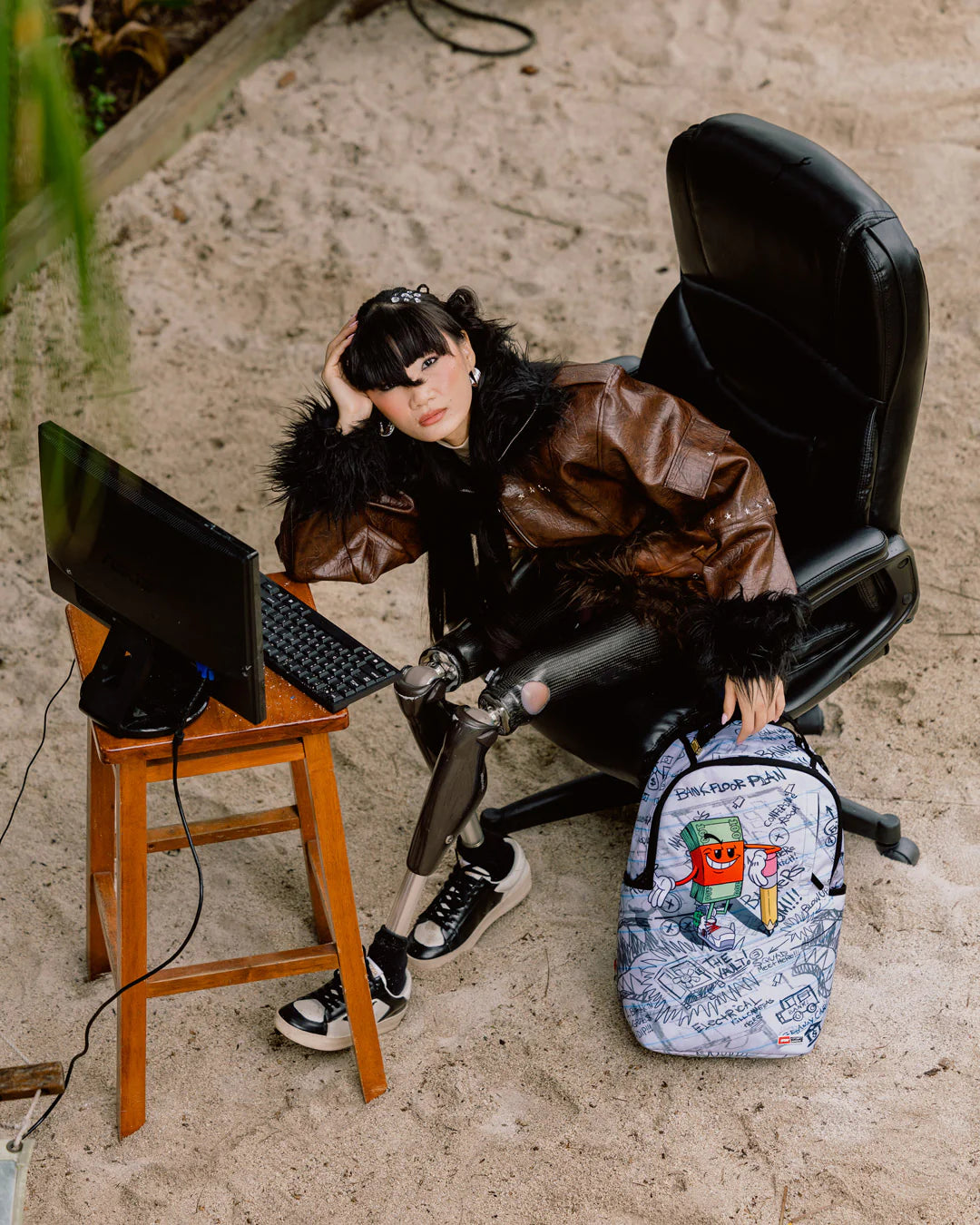 SprayGround Money Boy Pencil Doodle Backpack