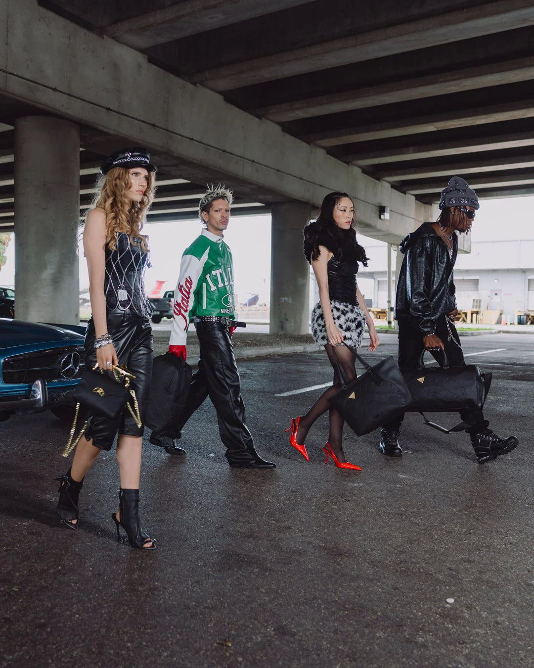 SprayGround Blacked Out Embossed Gold Tooth Tote