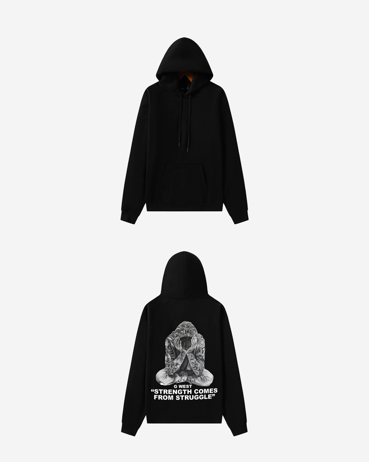 G West Strength Come from Struggle Oversize HOODIE