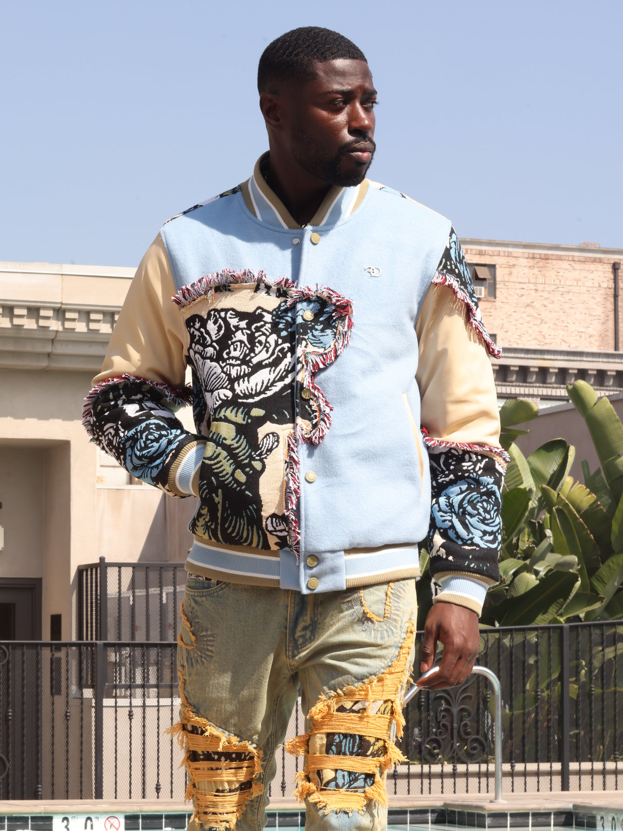 Frost Original F1034 Cashay Varsity Jacket - Blue