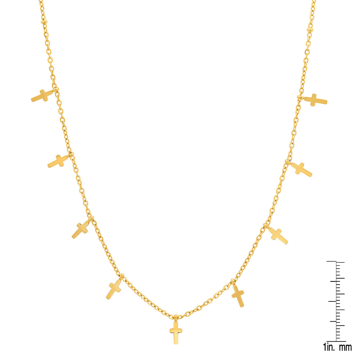 Ladies Stainless Steel Cross Charms Necklace