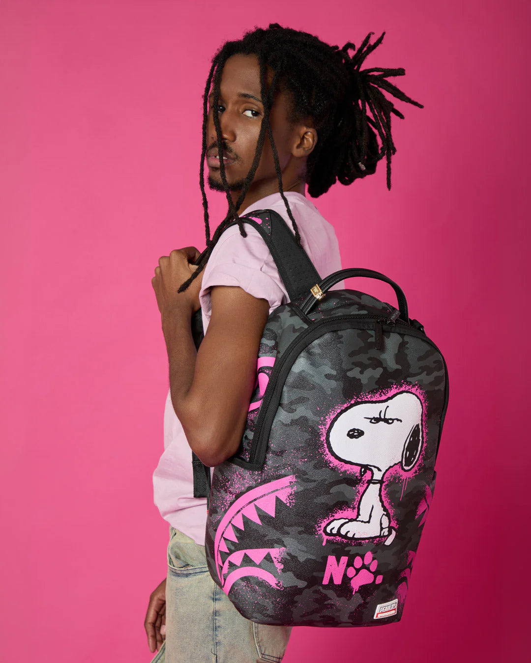 Sprayground Snoopy Pink Stencil Backpack