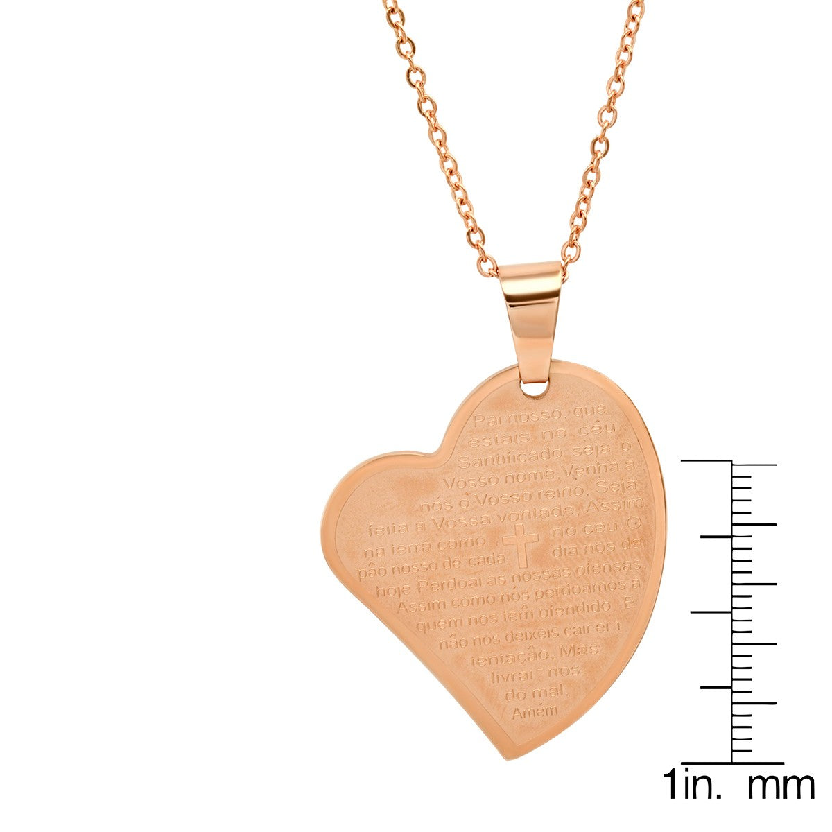 Pai Nosso Prayer Heart Pendant