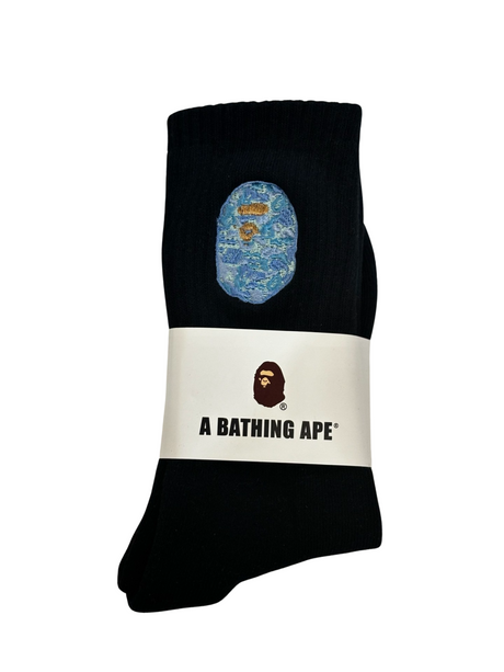 BAPE Blue and Black Camo sock