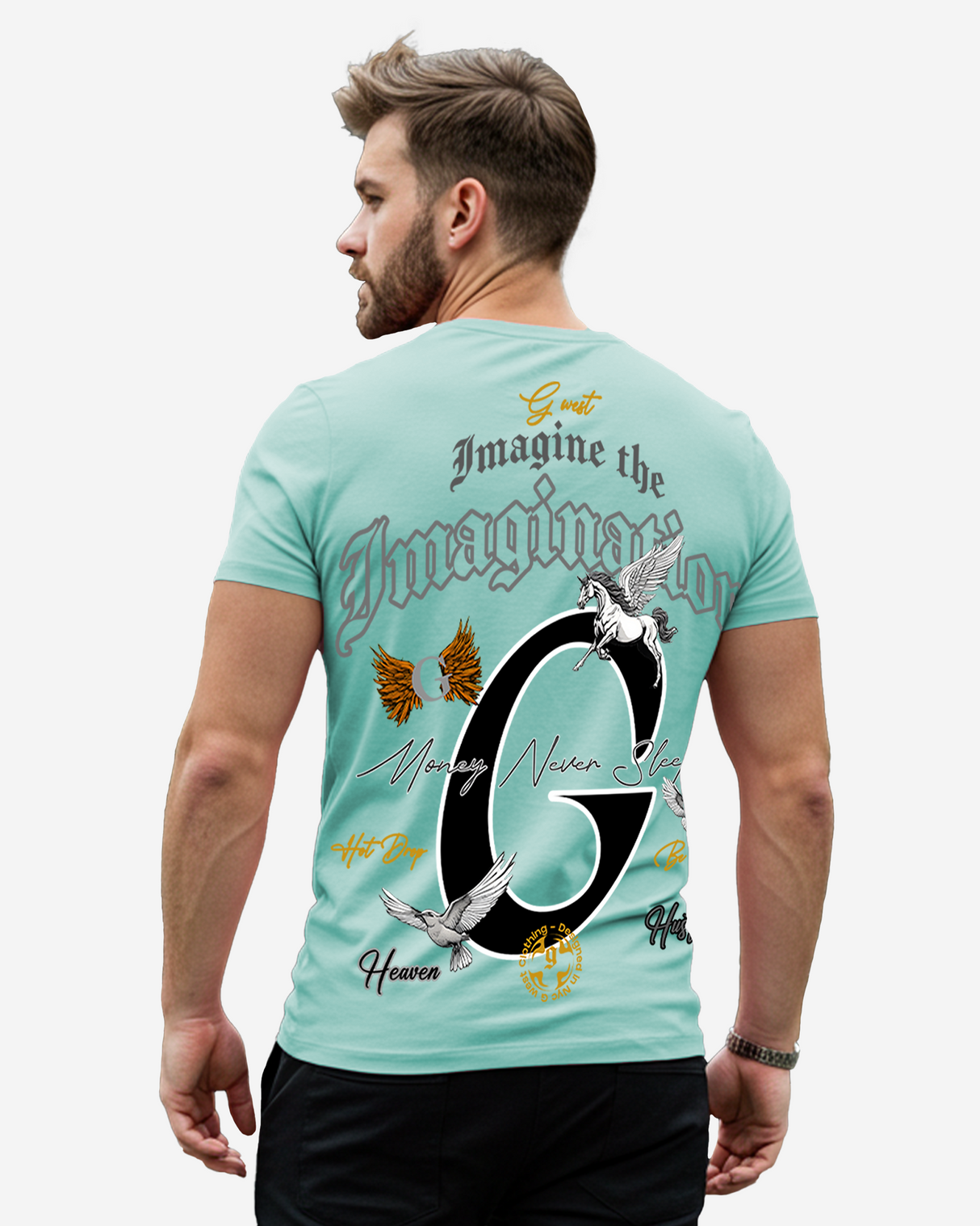 G West Regular Fit Money Never Sleeps T Shirt - Gwpbast5046 - 6 Colors