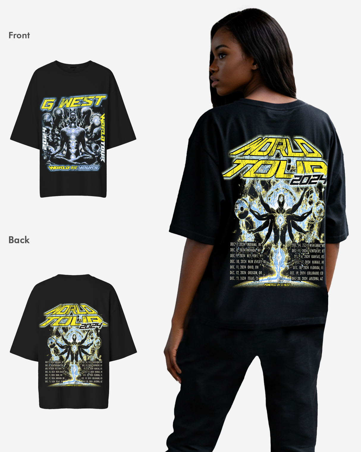 G West Womens World Is Yours Premium Oversized Tee