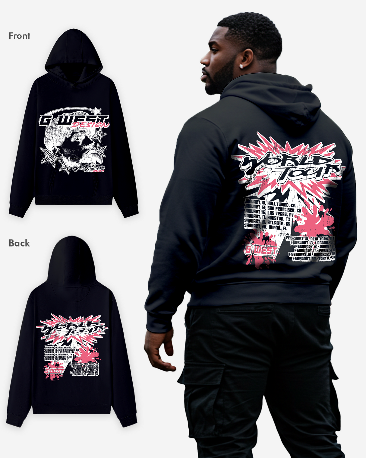G West World Tour Hoodie Big and Tall