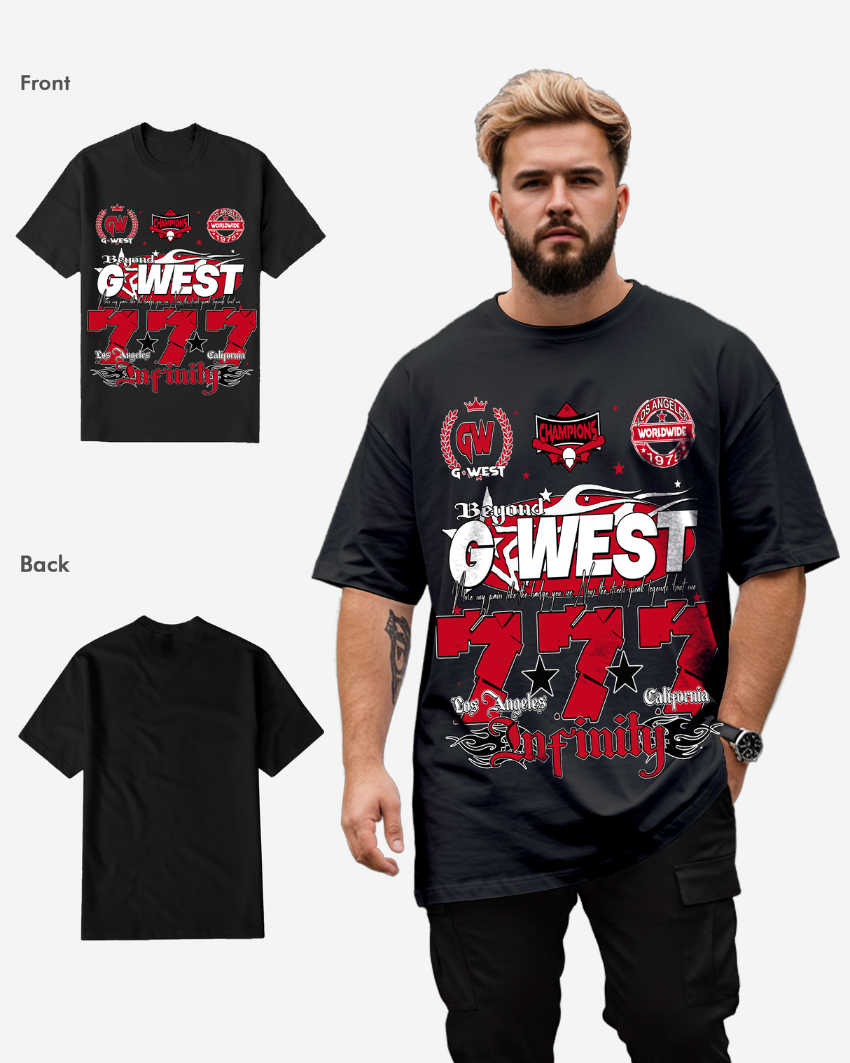 G West Rhinestone 777 Big and Tall Tee