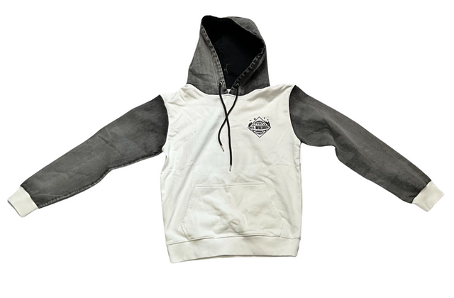 DNA World Wild Hoodie - Denim Hands - White / Black Wash