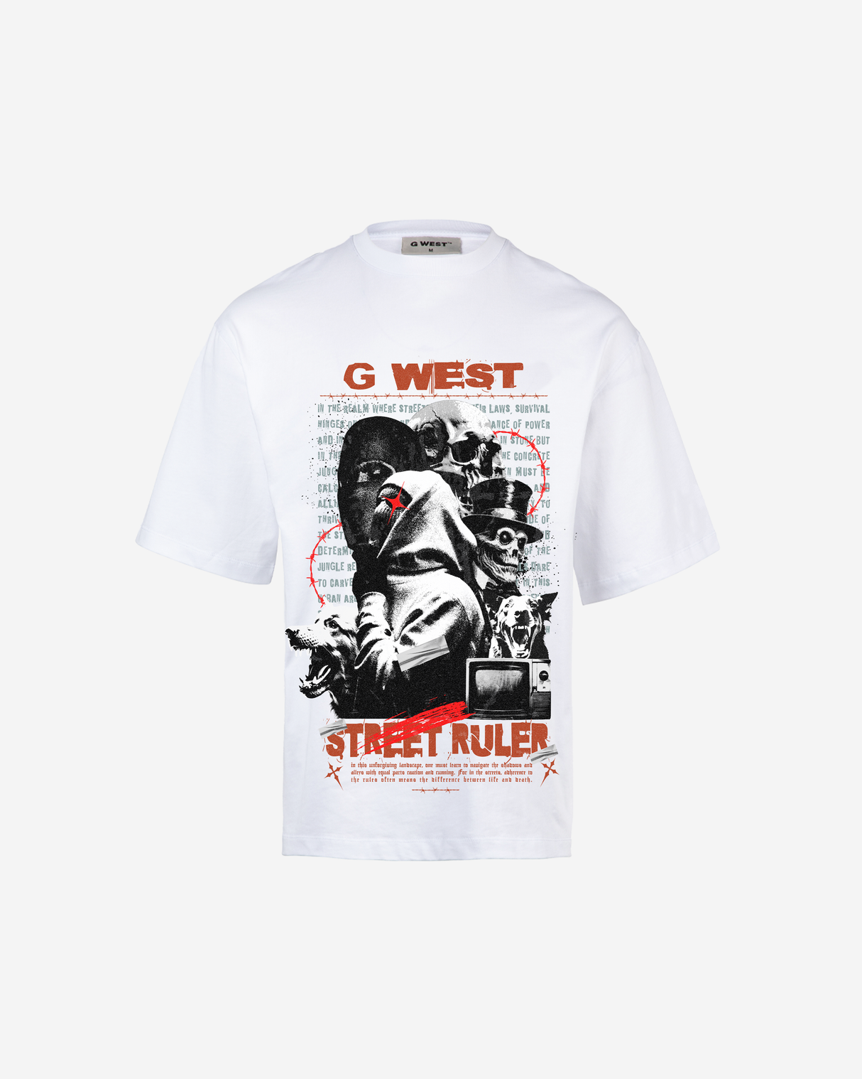 G-WEST STREET RULER OVERSIZED TEE