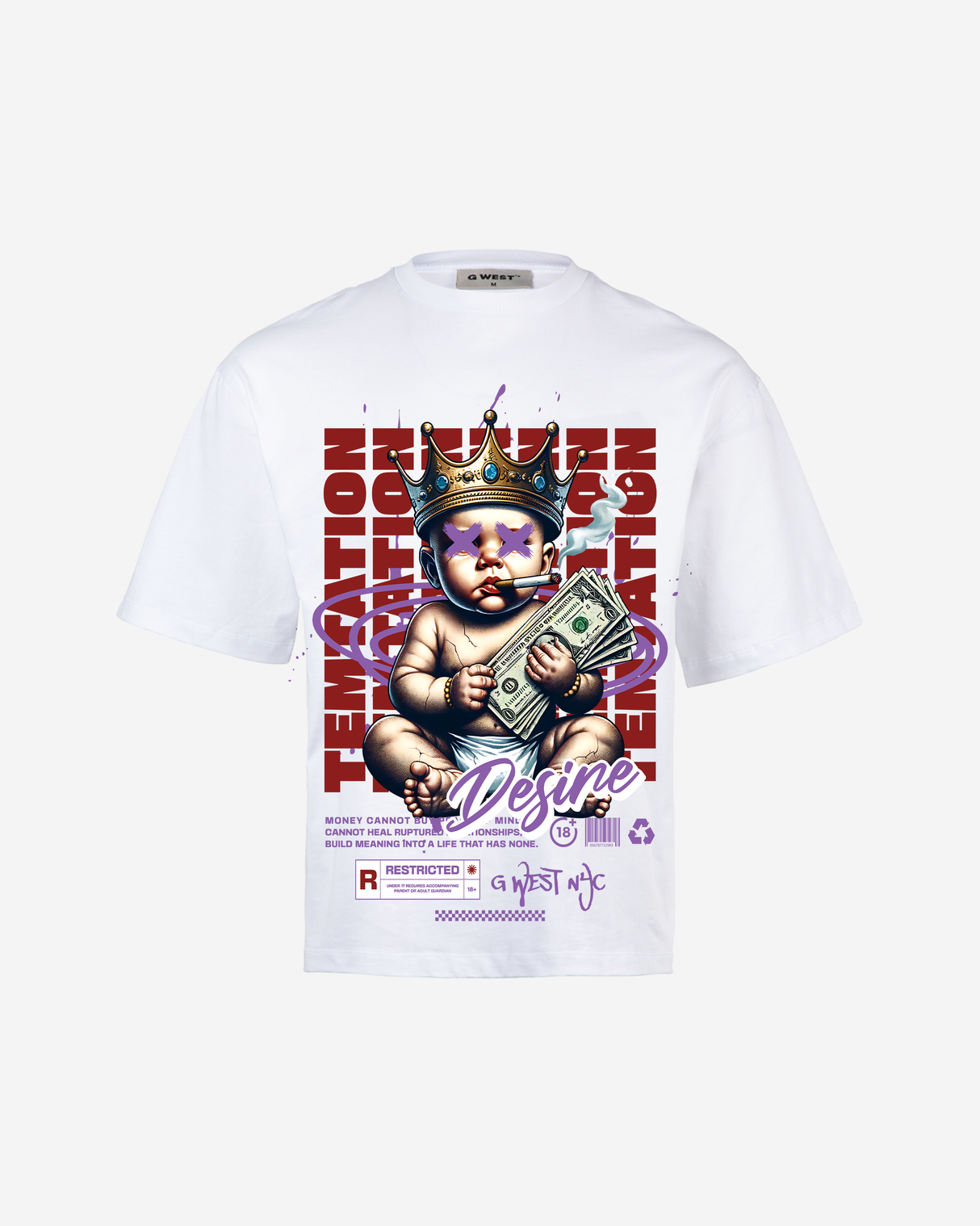 G-WEST TEMPTATION DESIRE OVERSIZED TEE